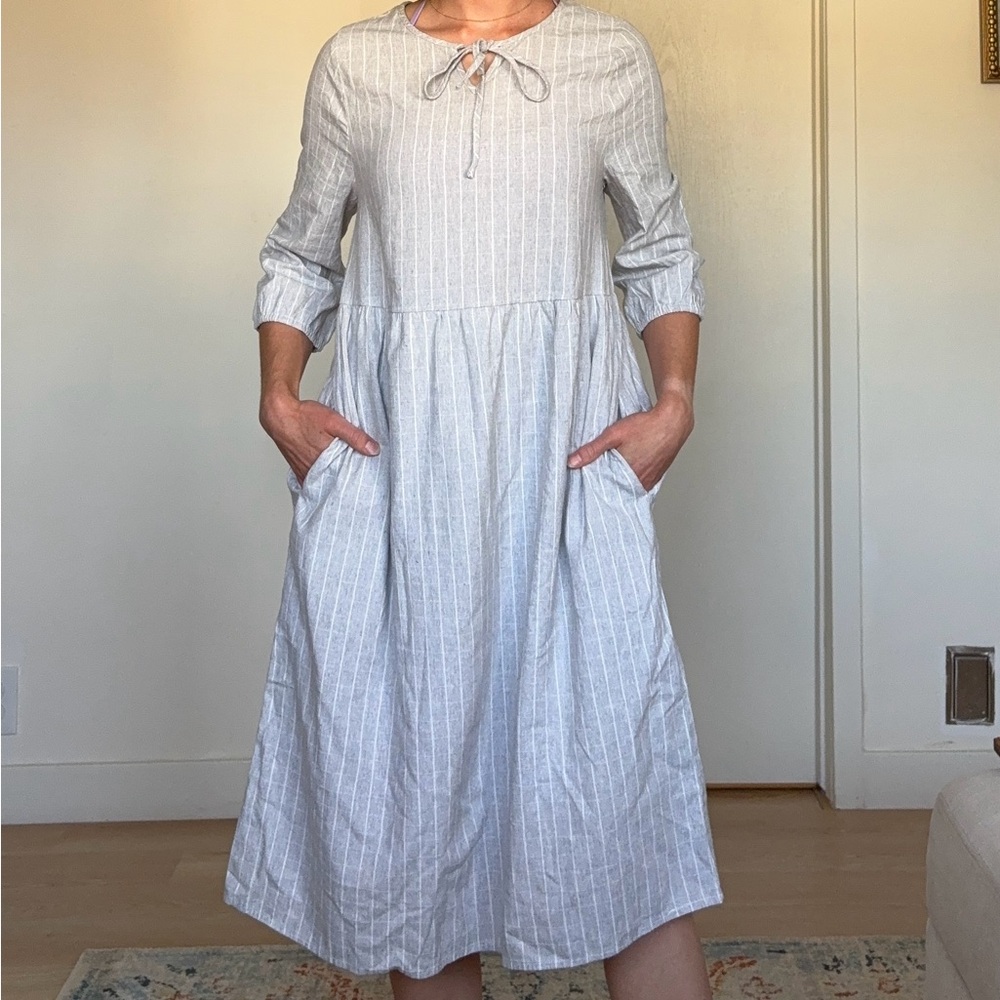 Piper & Scoot Gray Striped Dress